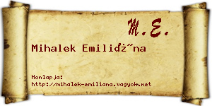 Mihalek Emiliána névjegykártya